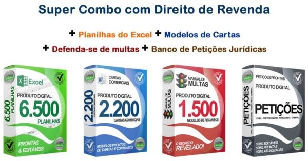 kit Petições juridicas, multas, cartas comerciais